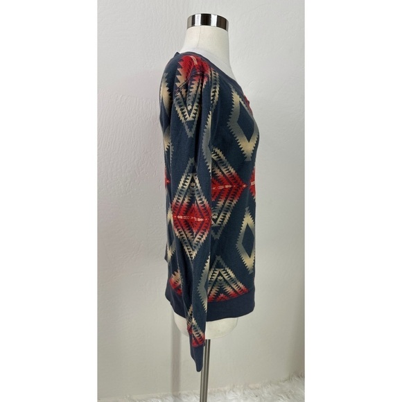 Chaps Denim Aztec Southwestern Long Sleeve Sweatshirt - Picture 3 of 9